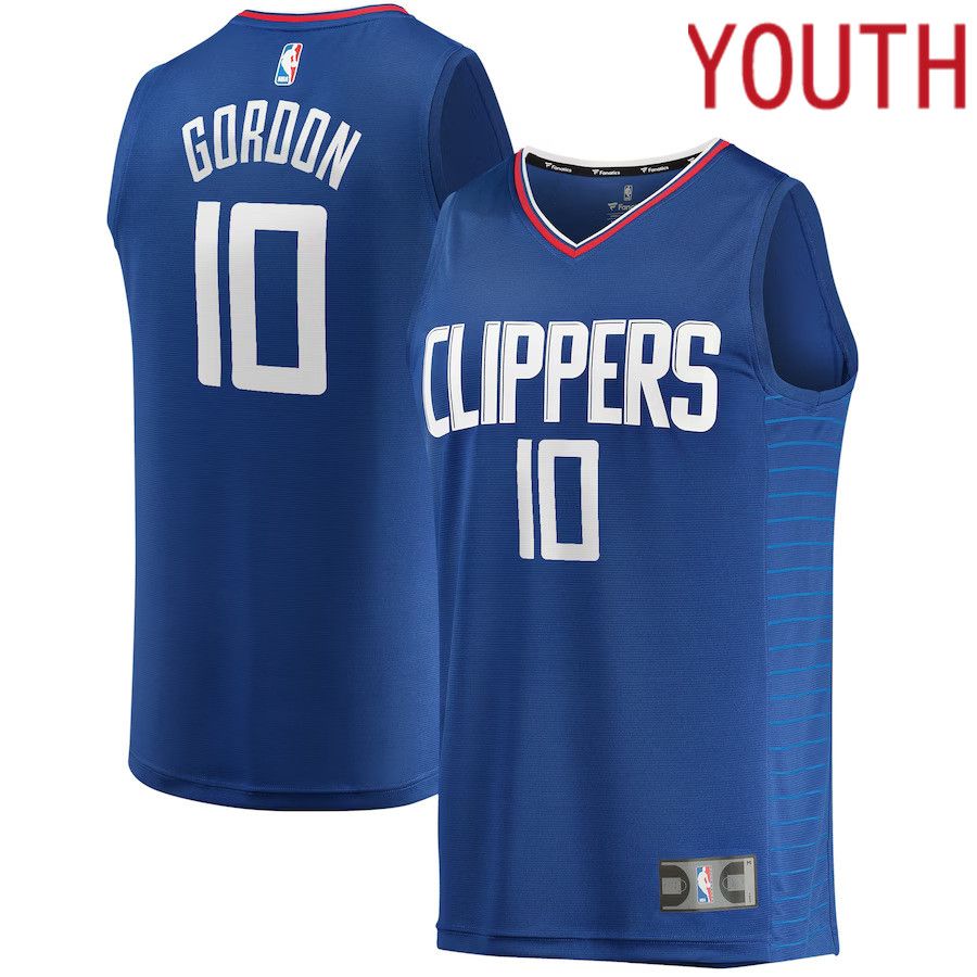 Youth Los Angeles Clippers #10 Eric Gordon Fanatics Branded Royal Fast Break Player NBA Jersey